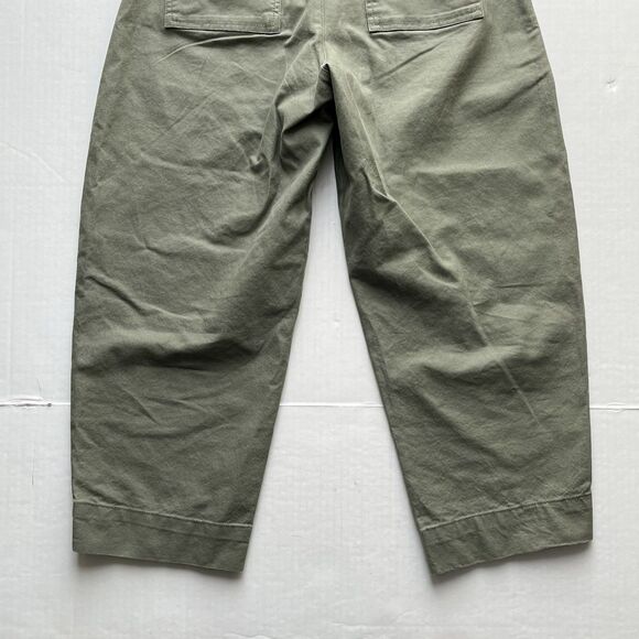 Old Navy High Waisted Barrel Leg Ankle Pants Canvas Size 4 Petite Stone Wall - Picture 8 of 13